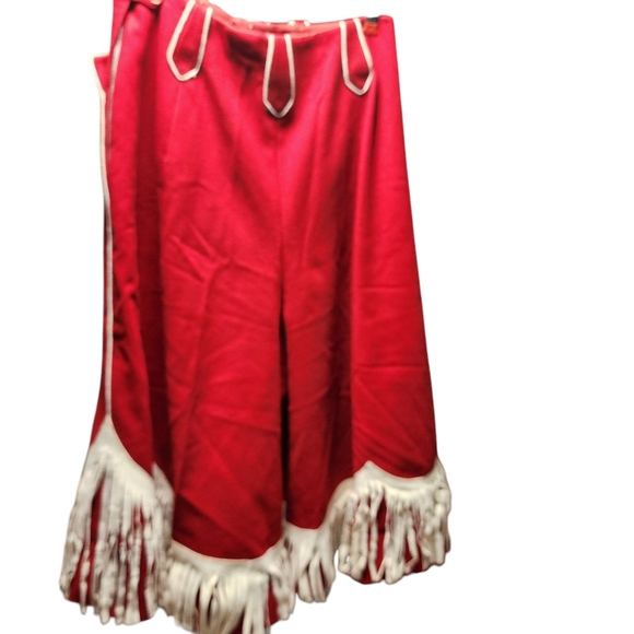 1940's Marge Riley Designer Hollywood Wool & Leather Western skirt Gaucho - Picture 3 of 12